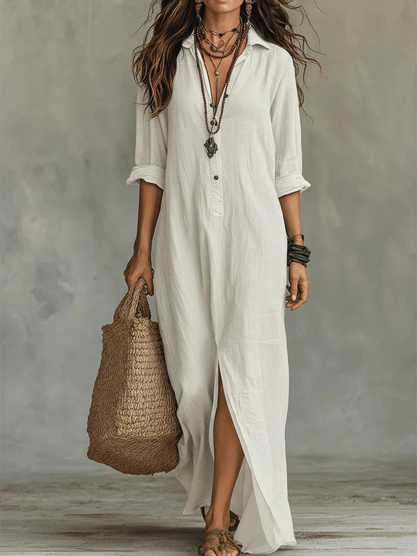Vestido holgado con botones