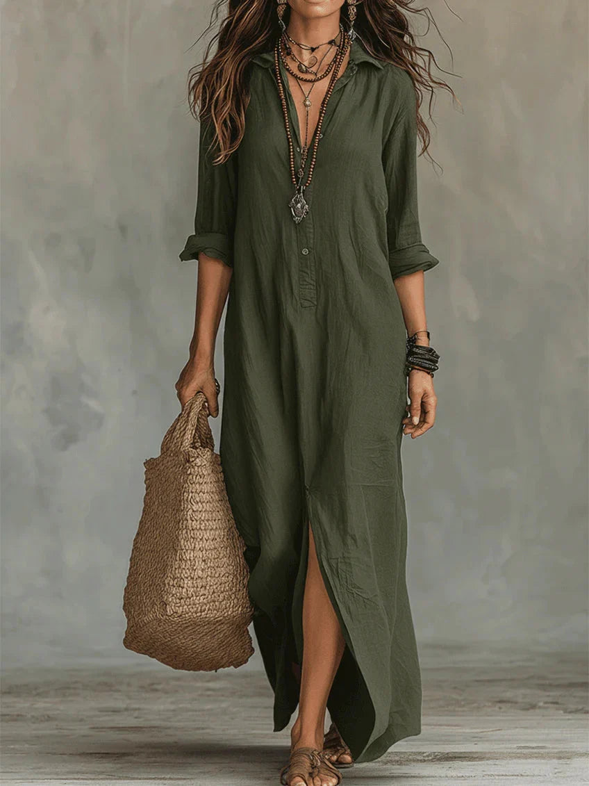 Vestido holgado con botones