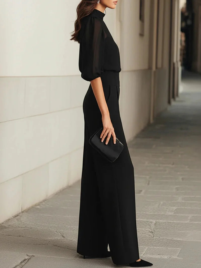Conjunto elegante de tres piezas en negro