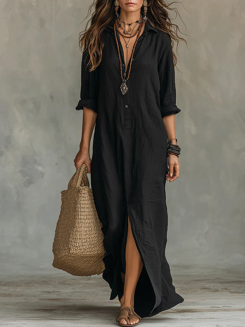 Vestido holgado con botones