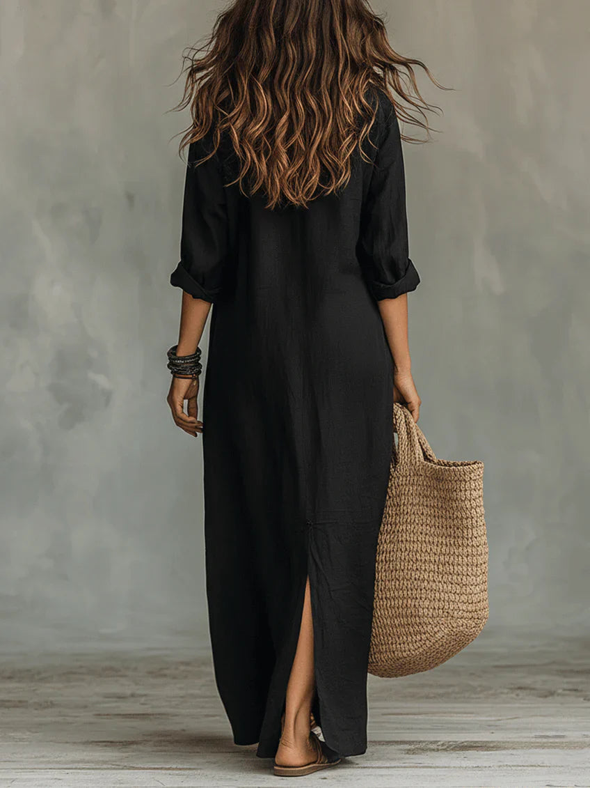 Vestido holgado con botones