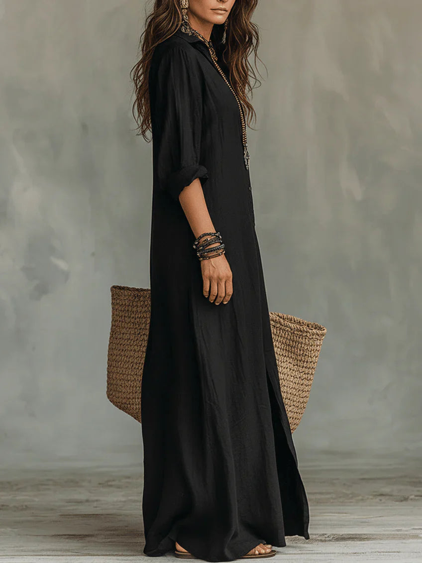 Vestido holgado con botones