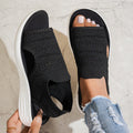 Sandalias con plataforma, de punto transpirable para mujer